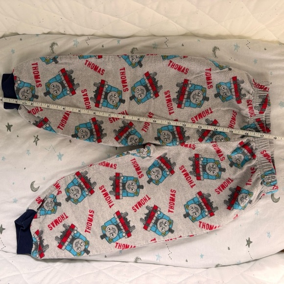 ⭒ 18-24M Thomas & Friends Gray Pyjama Set Trains Elastic Waist Fleece Cotton ⭒ - Picture 12 of 16